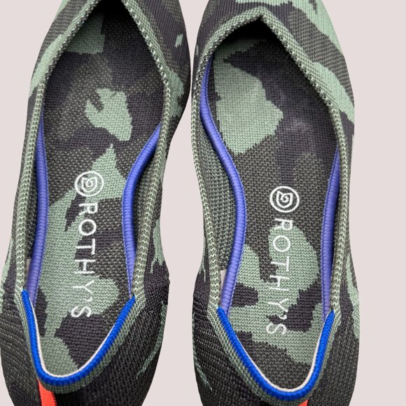 Rothy's The Point Ballet Pointed Flats Womens Size 10.5 Camo Knit Slip On - Picture 9 of 10